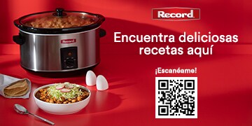 Anuncio: Record. Encuentra deliciosas recetas aquí. ¡Escanéame! Escanea el código QR para ver recetario.  Pulsa aquí para conocer recetas.