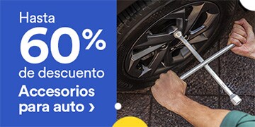 Hasta 60% de descuento en accesorios para auto. Pulsa aquí para conocerlos.