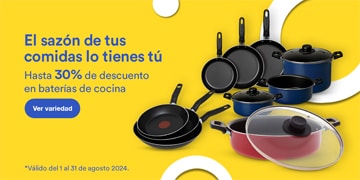 Anuncio: El sazón de tus comidas lo tienes tú. Hasta 30% de descuento en baterías de cocina. Promoción válida del 1 al 31 de agosto 2024. Pulsa aquí para conocer la variedad.