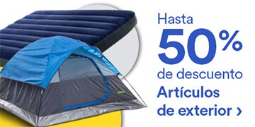 Hasta 50% de descuento en artículos para exterior. Pulsa aquí para equiparte.