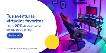 Anuncio: Tus aventuras virtuales favoritas. Hasta 20% de descuento en equipos gaming. Promoción válida del 1 al 31 de agosto 2024. Pulsa aquí para armar tu set. 