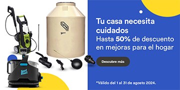 Anuncio: Tu casa necesita cuidados. Hasta 50% de descuento en mejoras para el hogar. Promoción válida del 1 al 31 de agosto 2024. Pulsa aquí para descubrir más.