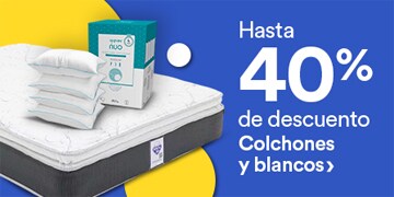 Hasta 40% de descuento en colchones. Pulsa aquí para renovar el tuyo.