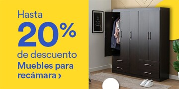 Hasta 20% de descuento en muebles para recámara. Pulsa aquí para renovar la tuya.