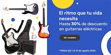 Anuncio: El ritmo que tu vida necesita. Hasta 30% de descuento en guitarras eléctricas. Promoción válida del 1 al 31 de agosto 2024. Pulsa aquí para conocer modelos.