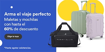 Anuncio: Arma el viaje perfecto. Hasta 60% de descuento en maletas y mochilas. Hasta agotar existencias. Pulsa aquí para elegir la tuya.