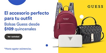 Anuncio: El accesorio perfecto para tu outfit. Bolsas Guess desde 109 pesos quincenales. Hasta agotar existencias. Pulsa aquí para conocer la variedad.