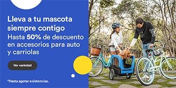 Anuncio: Lleva a tu mascota siempre contigo. Hasta 50% de descuento en accesorios para auto y carriolas. Hasta agotar existencias. Pulsa aquí para descubrir la variedad.