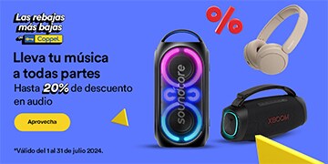 Anuncio: Lleva tu música a todas partes. Hasta 20% de descuento en audio. Promoción válida del 1 al 31 de julio 2024. Pulsa aquí para aprovechar. 