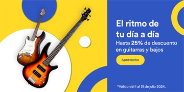 Anuncio: El ritmo de tu día a día. Hasta 25% de descuento en guitarras y bajos. Promoción válida del 1 al 31 de julio 2024. Pulsa aquí para aprovechar.