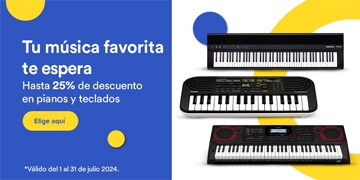 Anuncio: Tu música favorita te espera. Hasta 25% de descuento en pianos y teclados. Promoción válida del 1 al 31 de julio 2024. Pulsa aquí para elegir.