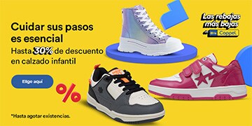 Anuncio: Cuidar sus pasos es esencial. Hasta 30% de descuento en calzado infantil. Promoción válida hasta agotar existencias. Pulsa aquí para elegir. 