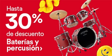 Hasta 30 por ciento de descuento en baterías y percusiones. Pulsa aquí para aprovechar.