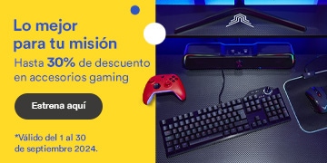 Lo mejor para tu misión. Hasta 30% de descuento en accesorios gaming. Pulsa aquí para estrenar. Válido del 1 al 30 de septiembre 2024.