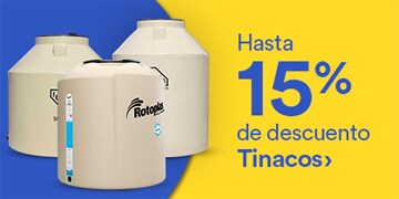 Hasta 15% de descuento en tinacos. Pulsa aquí para comprar.