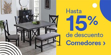 Hasta 15% de descuento en comedores. Pulsa aquí para comprar.