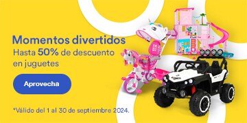 Momentos divertidos. Hasta 50% de descuento en juguetes. Pulsa aquí para aprovechar. Válido del 1 al 30 de septiembre 2024.