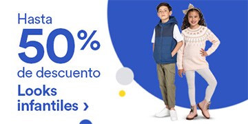 Hasta 50% de descuento en looks infantiles. Pulsa aquí para aprovechar.