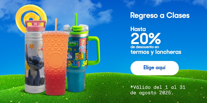 Regreso a clases. Hasta 20 por ciento de descuento en termos y loncheras. Válido del 1 al 31 de agosto 2025. Pulsa aquí para elegir.