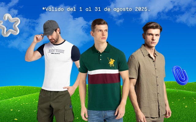 Tu historia de verano. Hasta 40 por ciento de descuento en looks para hombre. Válido del 1 al 31 de agosto 2025. Pulsa aquí para elegir.