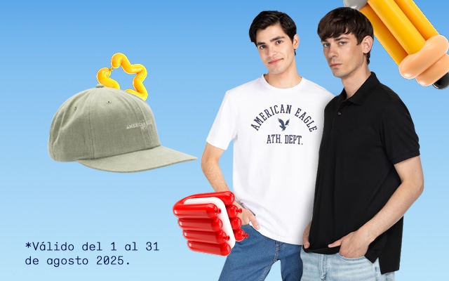Comodidad y estilo. Hasta 30 por ciento de descuento en looks American Eagle. Válido del 1 al 31 de agosto 2025. Pulsa aquí para elegir.