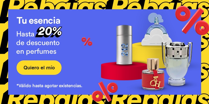 Tu esencia. Hasta 20 por ciento de descuento en perfumes. Válido hasta agotar existencias. Pulsa aquí para elegir.