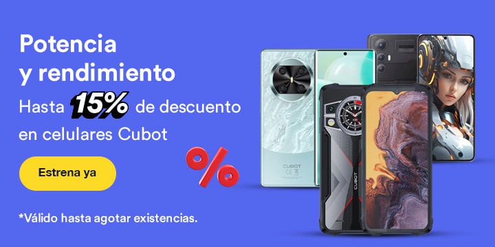 Potencia y rendimiento.Hasta 15 por ciento de descuento en celulares Cubot. Válido hasta agotar existencias. Pulsa aquí para elegir.