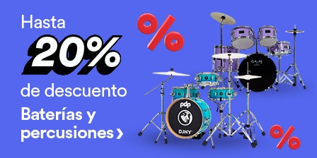 Hasta 20 por ciento de descuento en baterías y percusiones. Pulsa aquí para comprar.