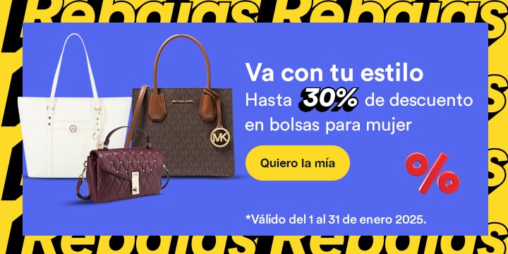 Va con tu estilo. Hasta 30 por ciento de descuento en bolsas para mujer. Válido del 1 al 31 de enero 2025. Pulsa aquí para comprar.