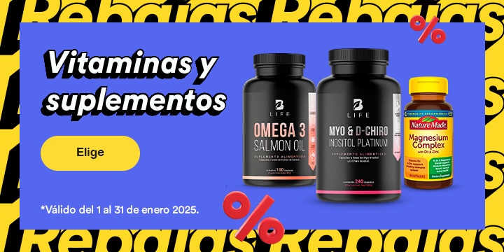 Vitaminas y suplementos. Pulsa aquí para ver productos.