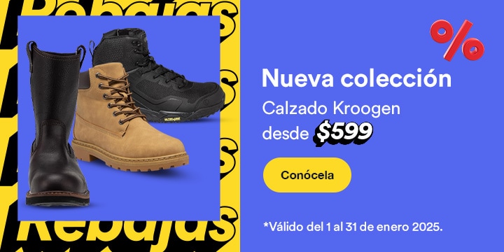 Nueva colección. Calzado Kroogen desde $599. Válido del 1 al 31 de enero 2025. Pulsa aquí para conocerla.