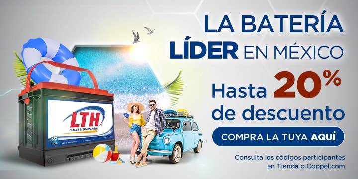 Anuncio: La batería líder en México. Hasta 20% de descuento. Consulta los códigos participantes en Tienda o Coppel punto com. Pulsa aquí para comprar la tuya.