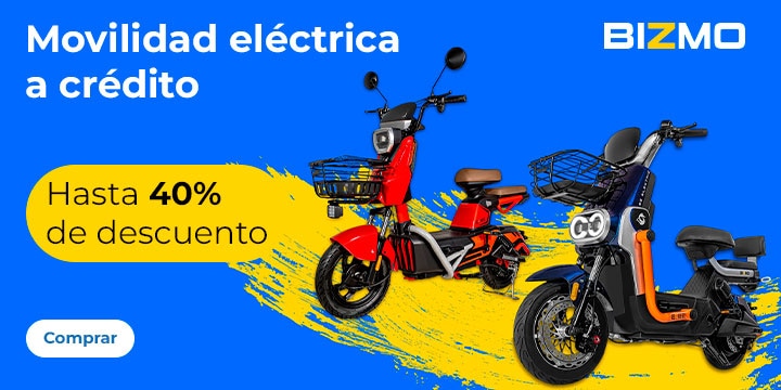 Bizmo. Movilidad eléctrica a crédito. Hasta 40 por ciento de descuento. Pulsa aquí para comprar.