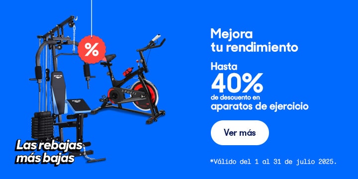 Anuncio: Mejora tu rendimiento. Hasta 40% de descuento en aparatos de ejercicio. Válido del 1 al 31 de julio 2025. Pulsa aquí para armar tu gym en casa.
