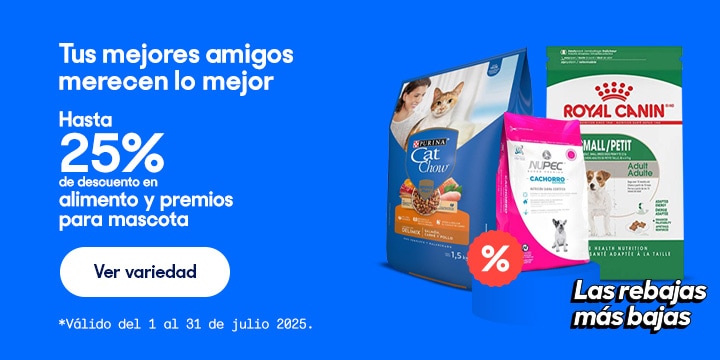 Anuncio: Tus mejores amigos merecen lo mejor. Hasta 25% de descuento en alimento y premios para mascota. Válido del 1 al 31 de julio 2025. Pulsa aquí para descubrir marcas.