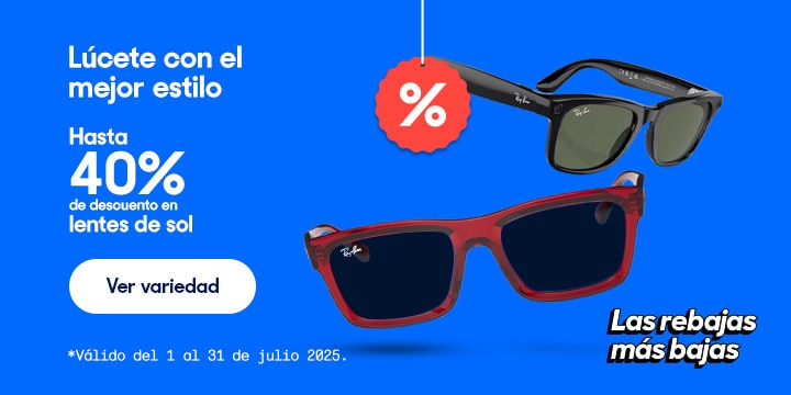 Anuncio: Lúcete con el mejor estilo. Hasta 40% de descuento en lentes de sol. Válido del 1 al 31 de julio 2025. Pulsa aquí para descubrir estilos.