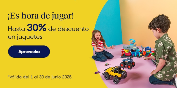 Anuncio: Es hora de jugar. Hasta 30% de descuento en juguetes. Válido del 1 al 30 de junio 2025. Pulsa aquí para aprovechar.