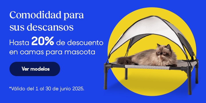 Anuncio: Comodidad para sus descansos. Hasta 20% de descuento en camas para mascota. Válido del 1 al 30 de junio 2025. Pulsa aquí para conocer modelos.