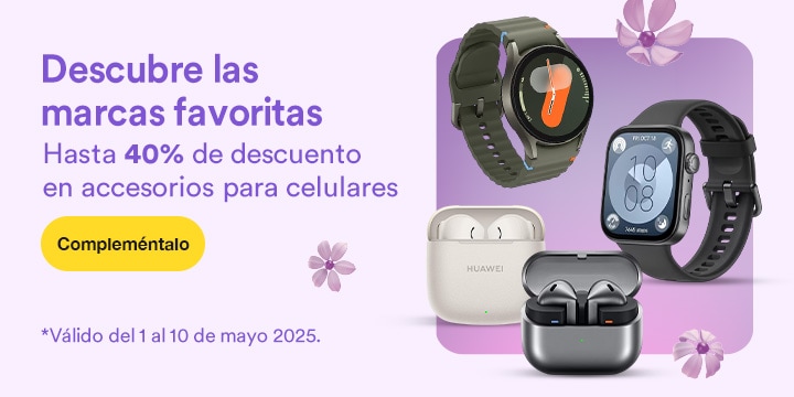 Anuncio: Descubre las marcas favoritas. Hasta 40% de descuento en accesorios para celulares. Promoción válida del 1 al 10 de mayo 2025. Pulsa aquí para complementar tu equipo.