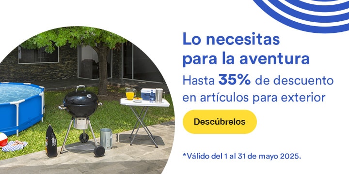 Anuncio: Lo necesitas para la aventura. Hasta 35% de descuento en artículos para exterior. Promoción válida del 1 al 31 de mayo 2025. Pulsa aquí para descubrirlos.