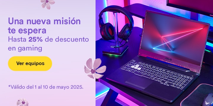 Anuncio: Una nueva misión te espera. Hasta 25% de descuento en equipos gaming. Promoción válida del 1 al 10 de mayo 2025. Pulsa aquí para descubrirlos. 