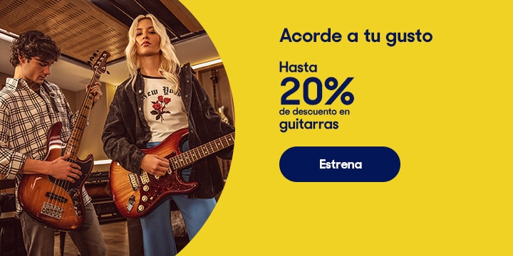 Acorde a tu gusto. Hasta 20 por ciento de descuento en guitarras. Pulsa aquí para elegir.