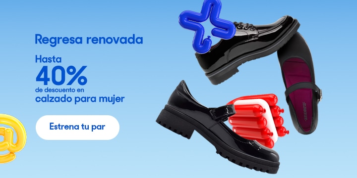 Regresa renovada. Hasta 40 por ciento de descuento en calzado escolar para mujer. Pulsa aquí para elegir.