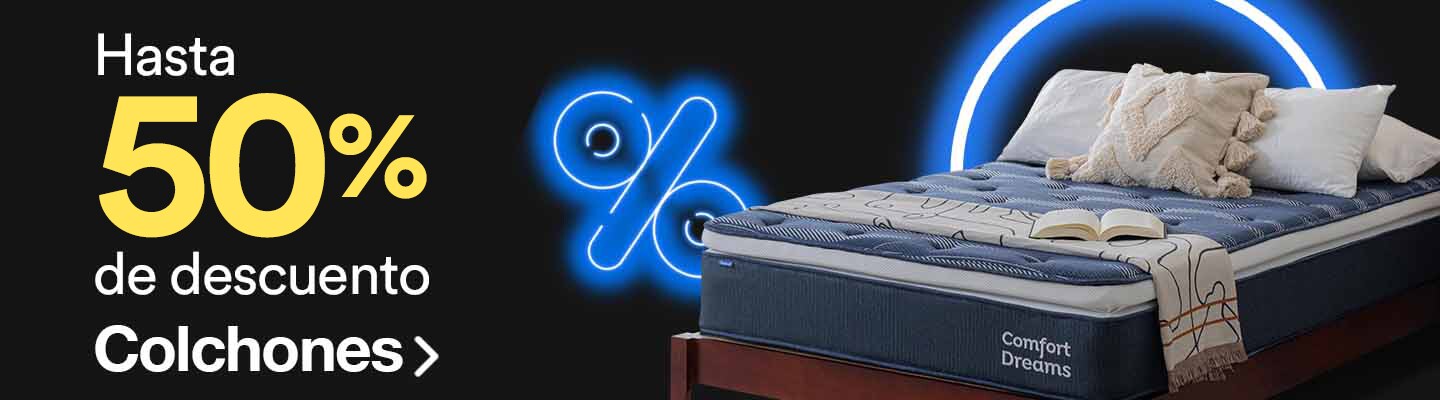Hasta 50% de descuento en colchones. Pulsa aquí para renovar el tuyo.