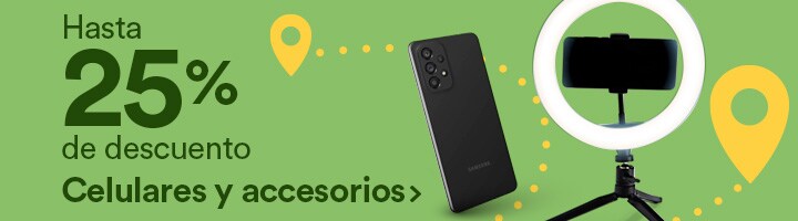 Hasta 25% de descuento en celulares y accesorios. Pulsa aquí para descubrir más.