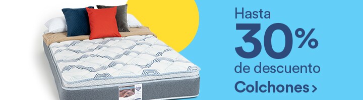 Hasta 30% de descuento en colchones. Pulsa aquí para renovar el tuyo.