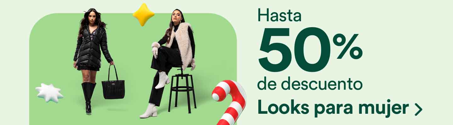 Hasta 50% de descuento en looks para mujer. Pulsa aquí para estrenar.