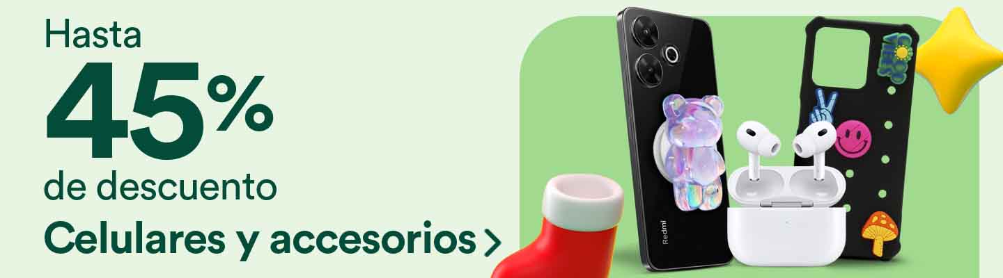 Hasta 45% de descuento en celulares y accesorios. Pulsa aquí para renovar tu equipo.