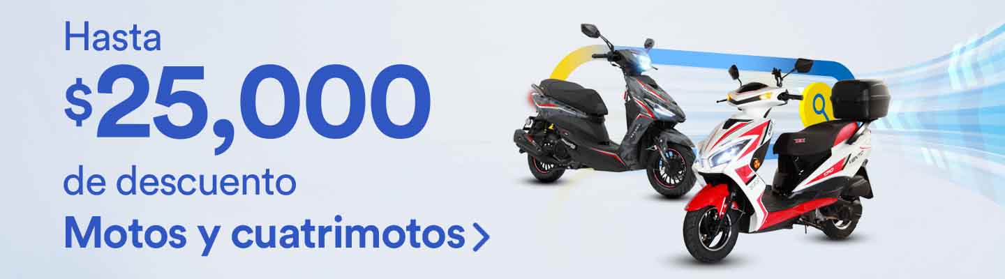 Hasta 25 mil pesos de descuento en motos y cuatrimotos. Pulsa aquí para descubrir modelos. 