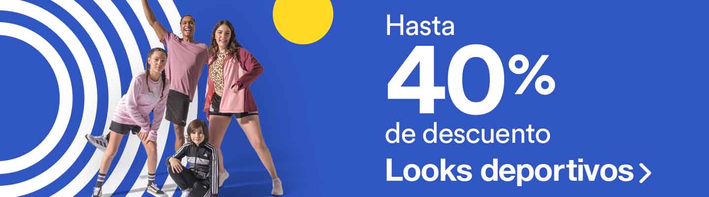 Hasta 40% de descuento en looks deportivos. Pulsa aquí para armar el tuyo.